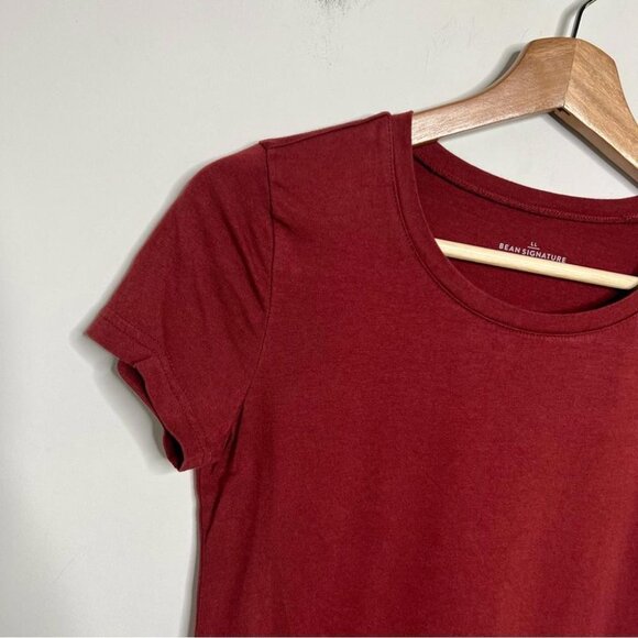 LL Bean Signature Womens Size XXS Burgundy Crewneck Short Sleeve Tee Shirt - Picture 3 of 9